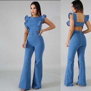 Selling 6 denim rompers! Sizes:S, M, L.